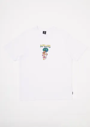 AFENDS Mens F Plastic - Retro Graphic T-Shirt - White