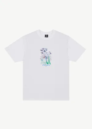 AFENDS Mens Gardener - Retro Graphic T-Shirt - White