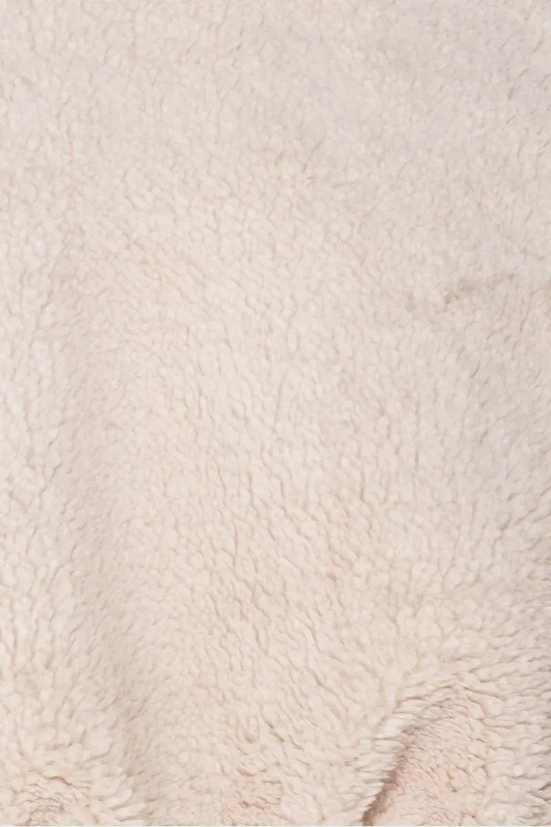 BEIGE TEDDY BORG CROPPED TOP