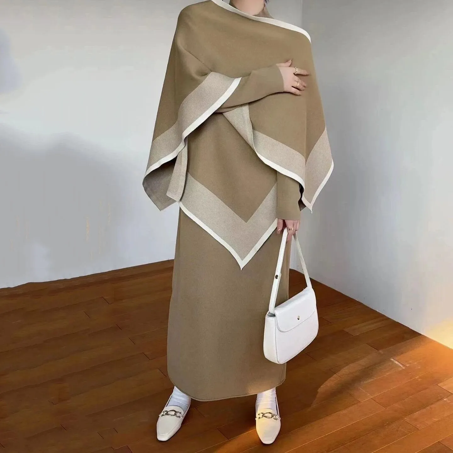 Bianca luxury Woolen Dress with Cover Up