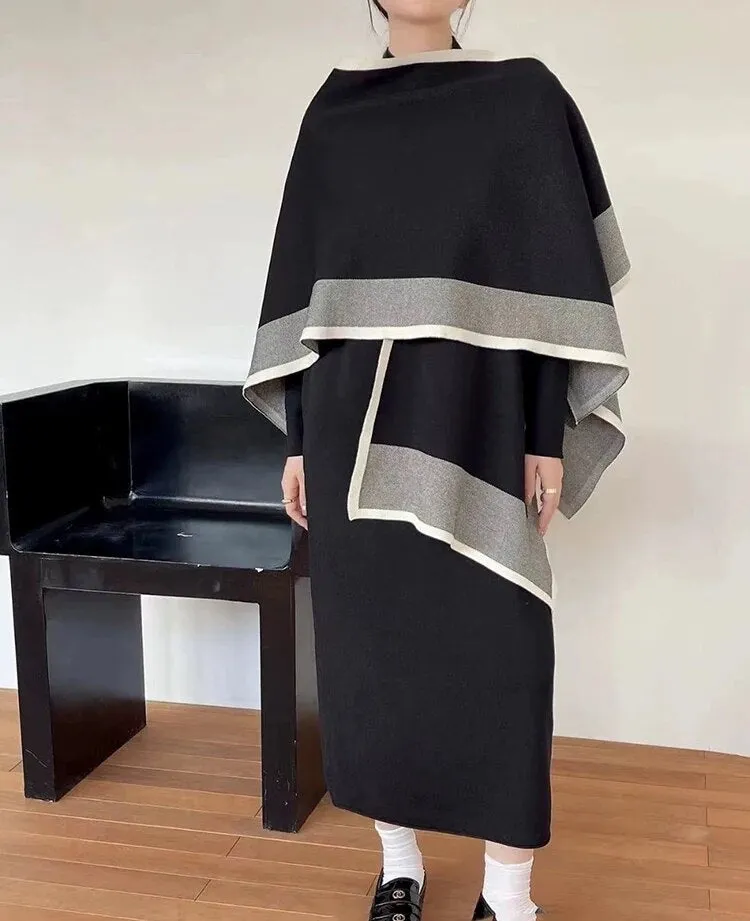 Bianca luxury Woolen Dress with Cover Up