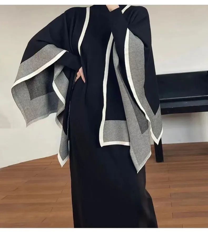 Bianca luxury Woolen Dress with Cover Up