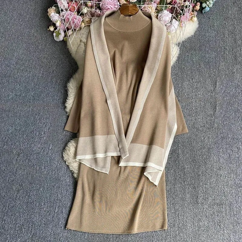 Bianca luxury Woolen Dress with Cover Up