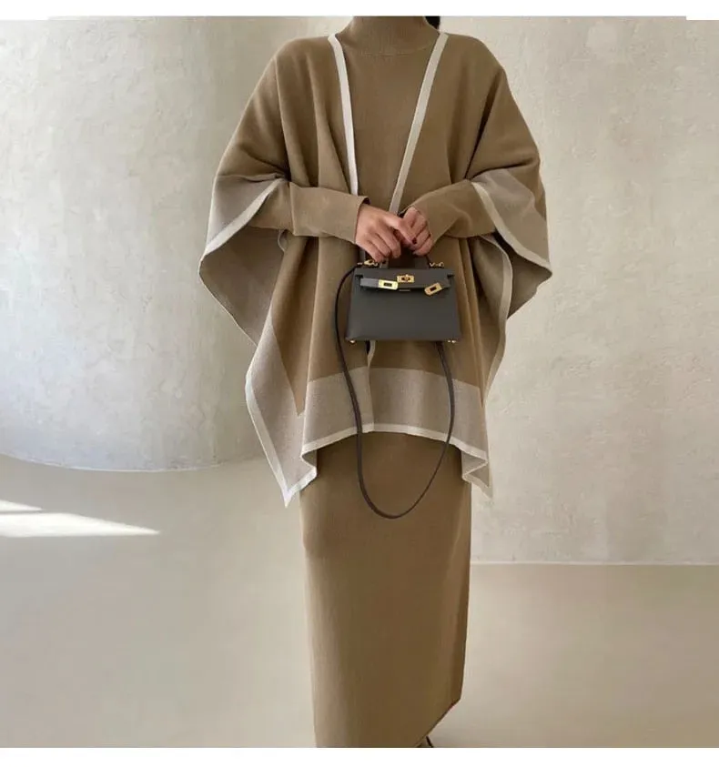 Bianca luxury Woolen Dress with Cover Up