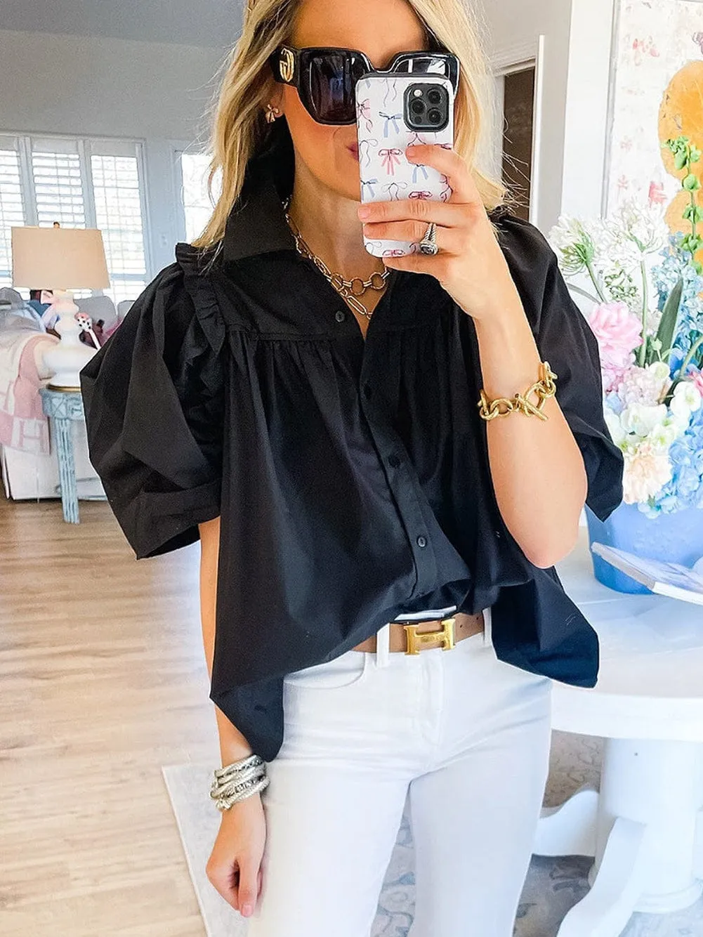 Black Oversized Blouse