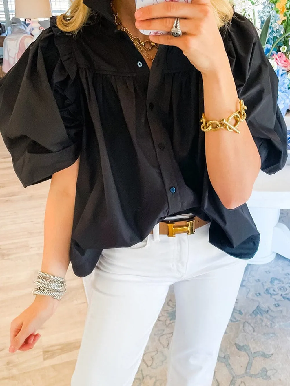 Black Oversized Blouse
