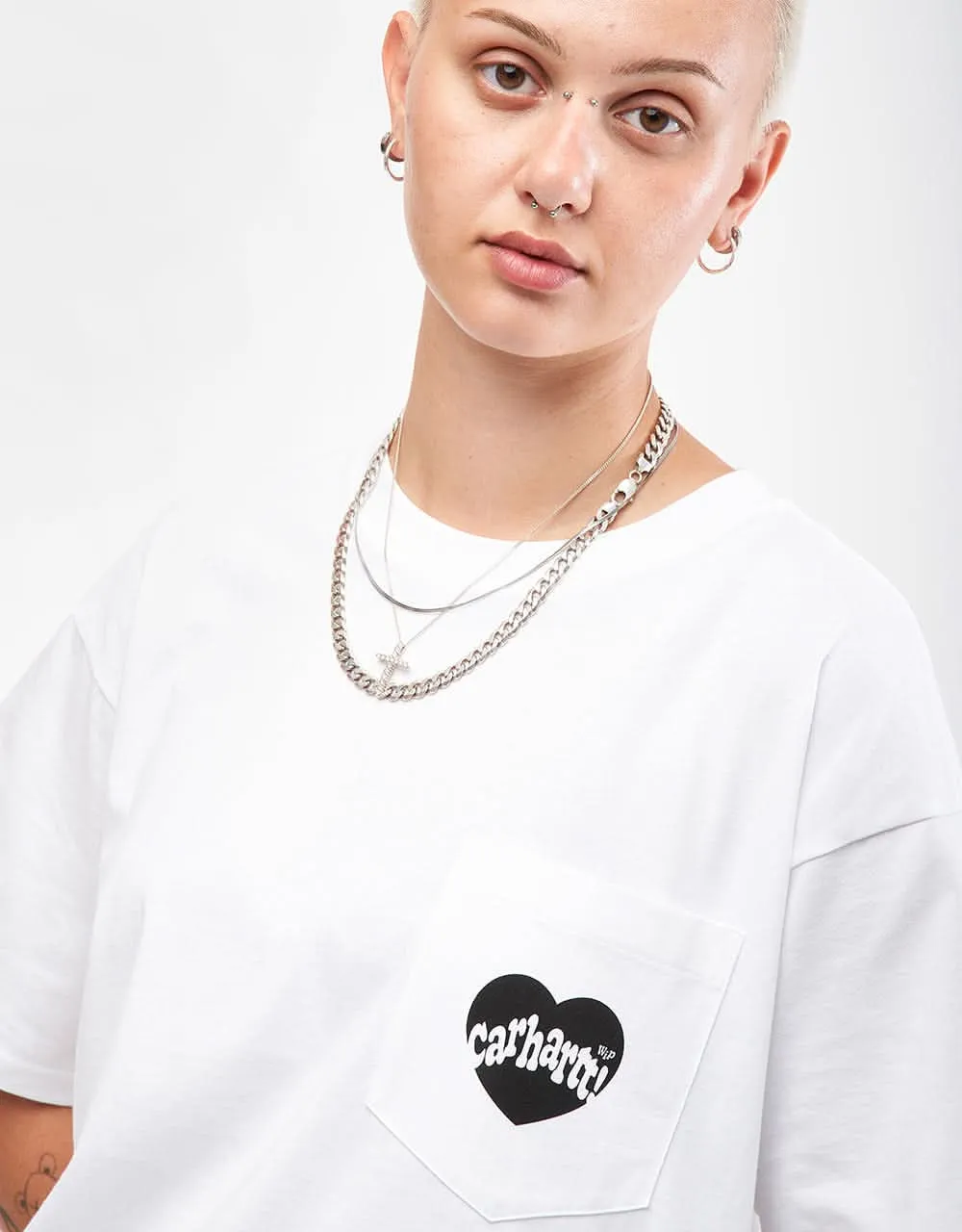 Carhartt WIP S/S Amour Pocket T-Shirt - White/Black