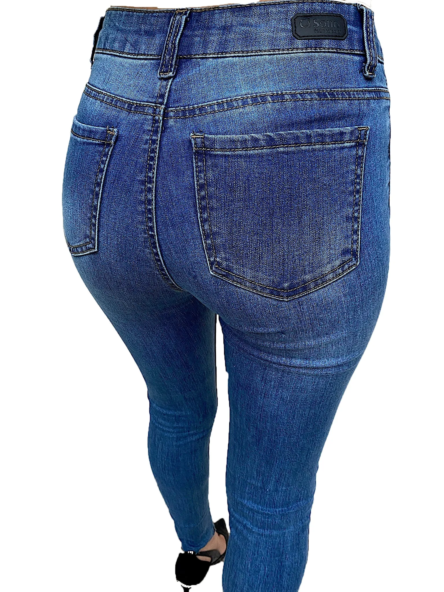 CiSono Ripped Sculpting Denim Jeans