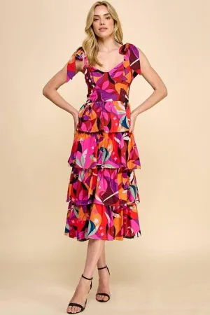 Colorful Abstract Midi Dress