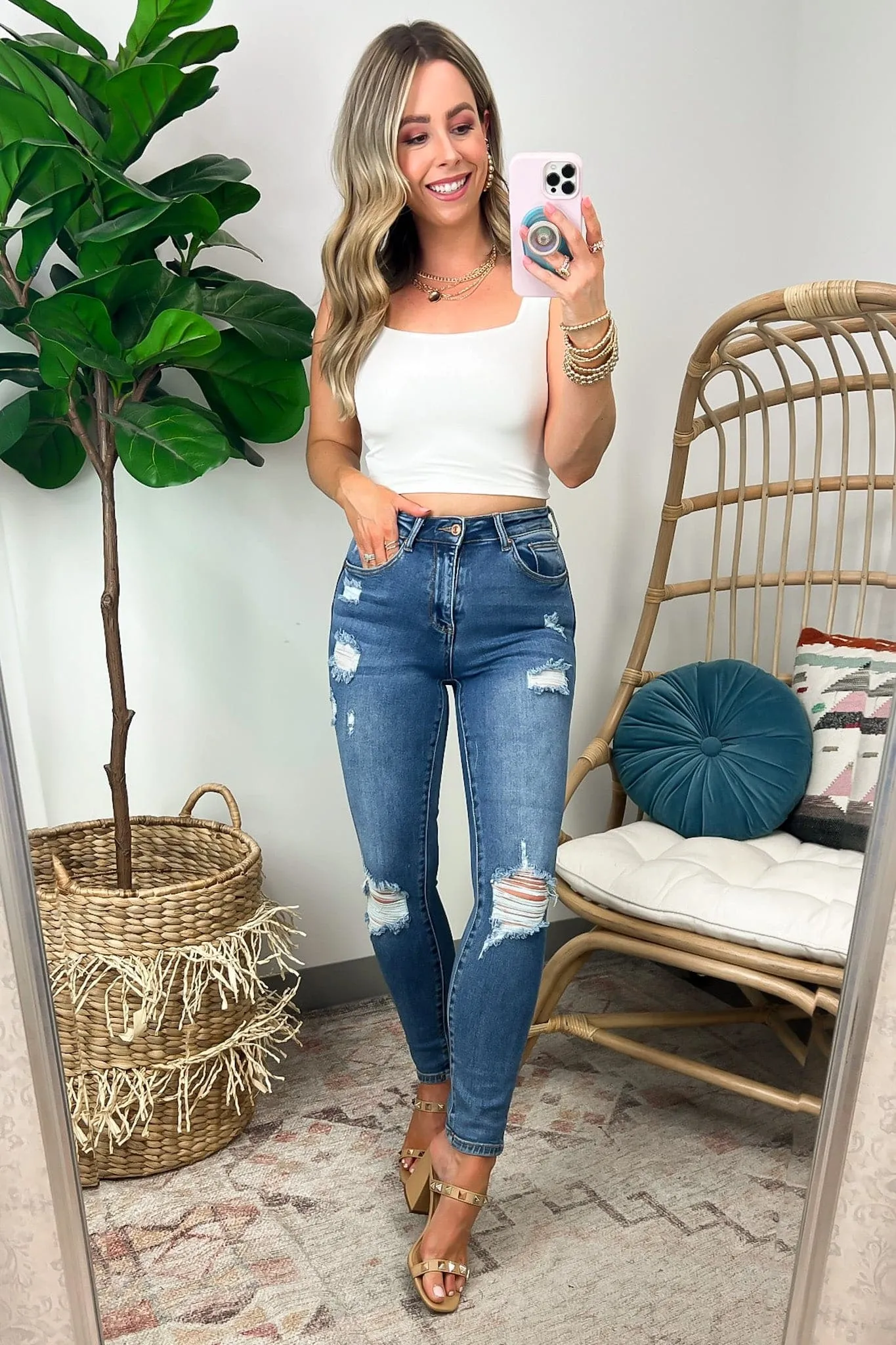 Confident Charisma Vintage Push-Up High Rise Skinny Jeans - FINAL SALE