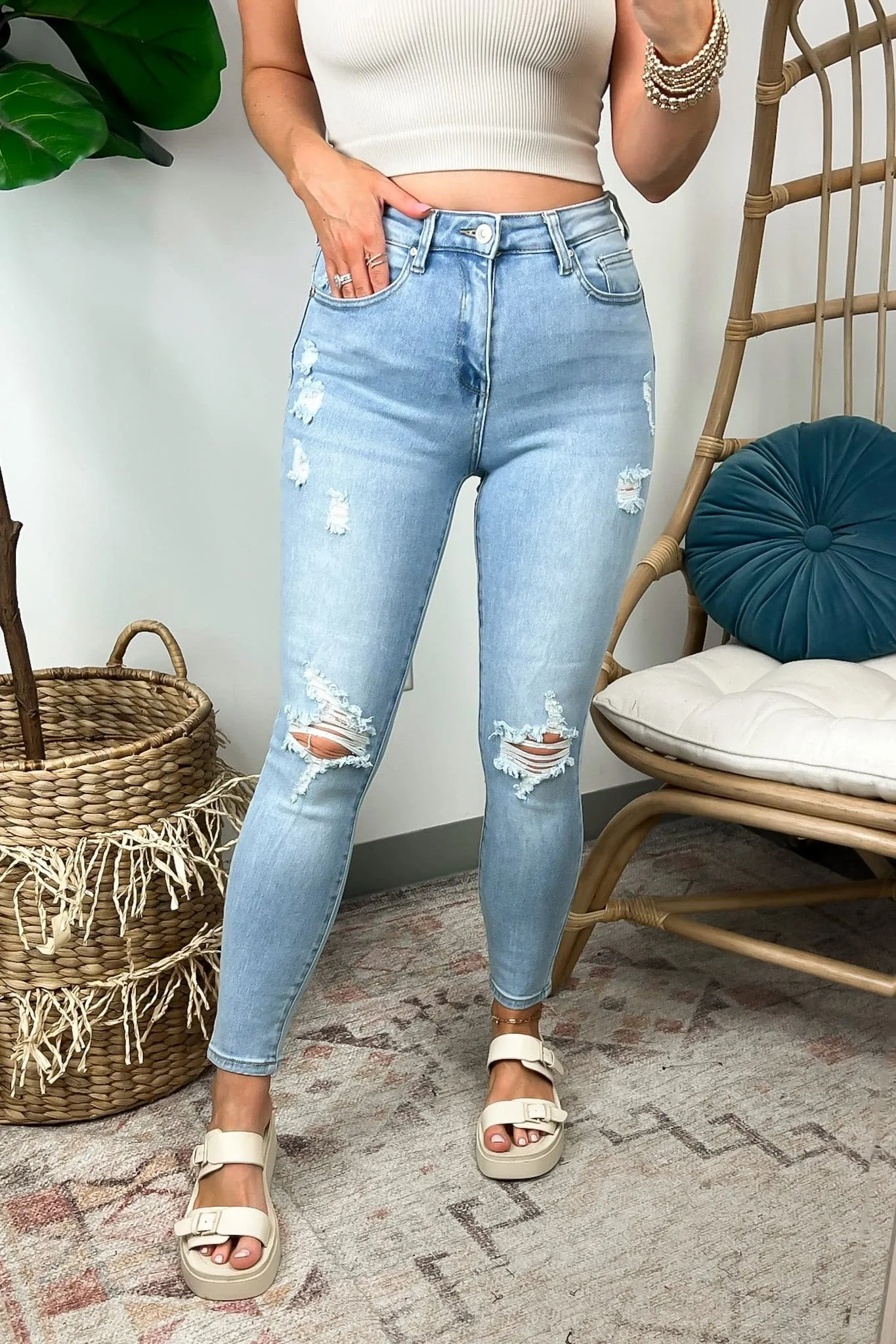 Confident Charisma Vintage Push-Up High Rise Skinny Jeans - FINAL SALE