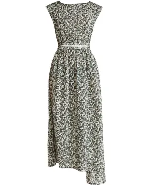 Deep Sage Floral Marietta Midi Dress