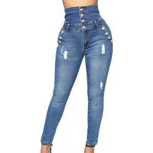 Denim High Waist Pants