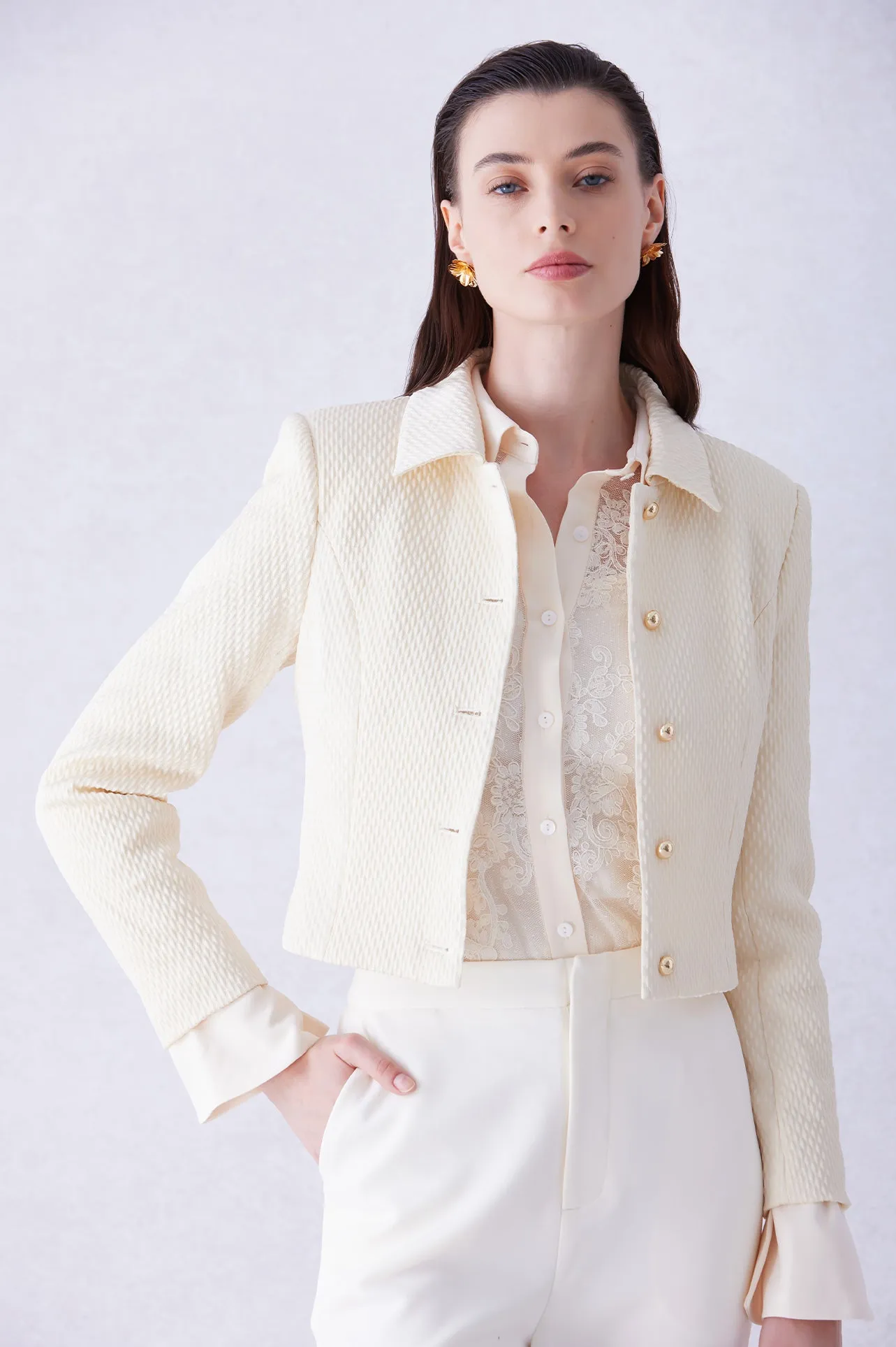 EMBROIDERED LACE BLOUSE