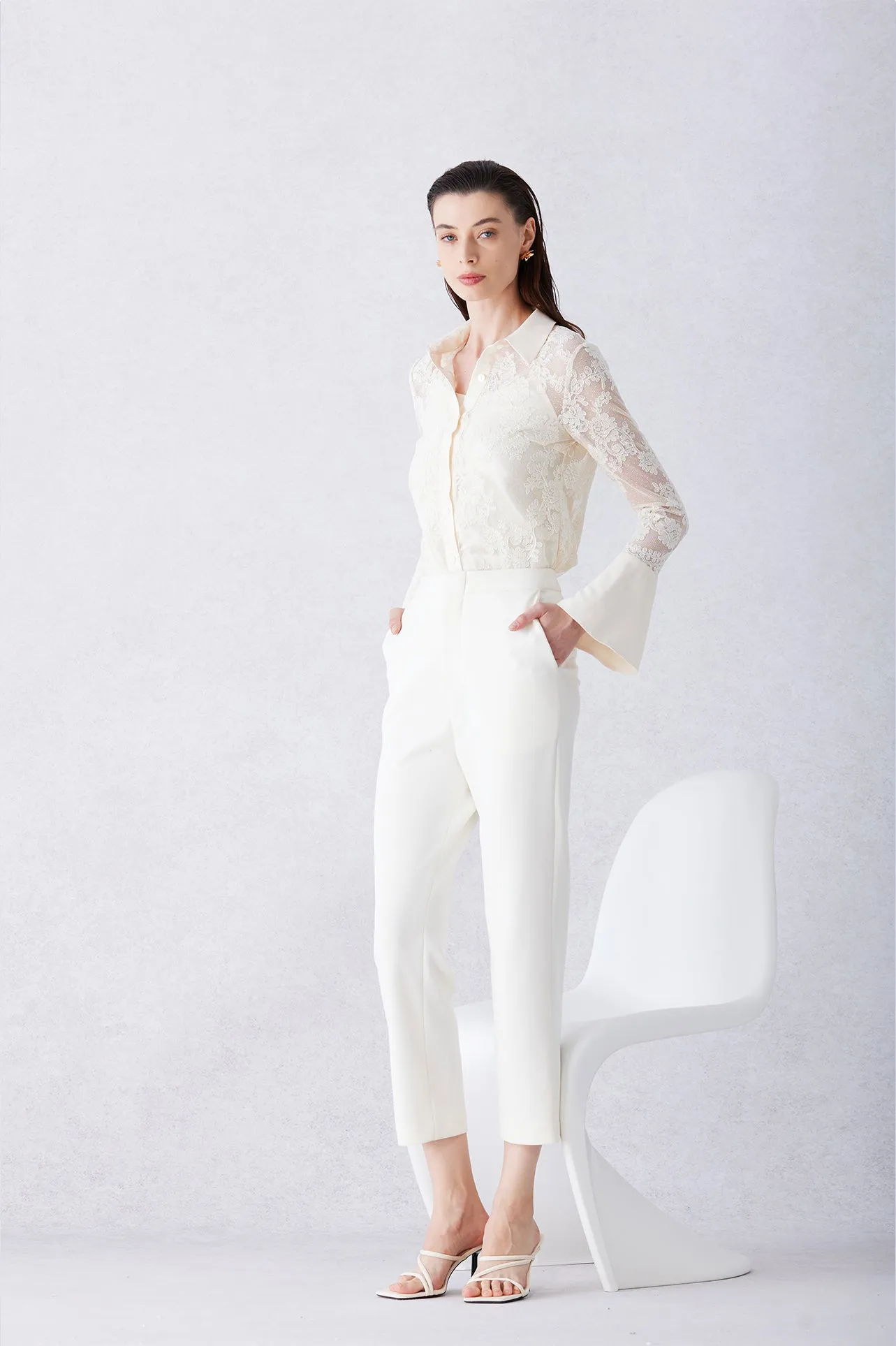 EMBROIDERED LACE BLOUSE