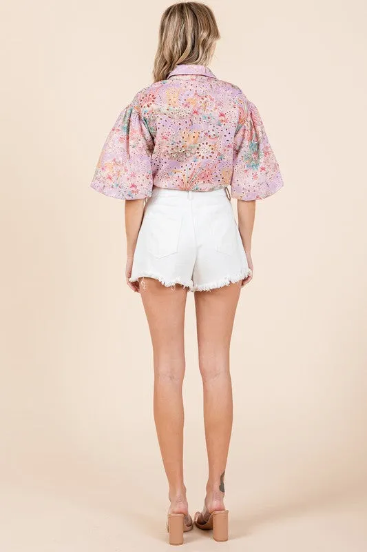 Eyelet Crop Top **This item has free shipping.**