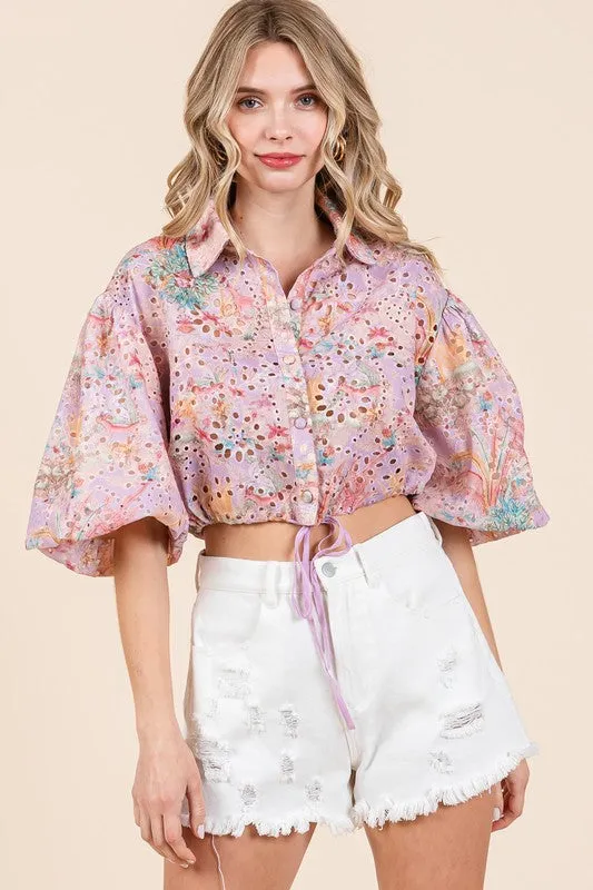 Eyelet Crop Top **This item has free shipping.**