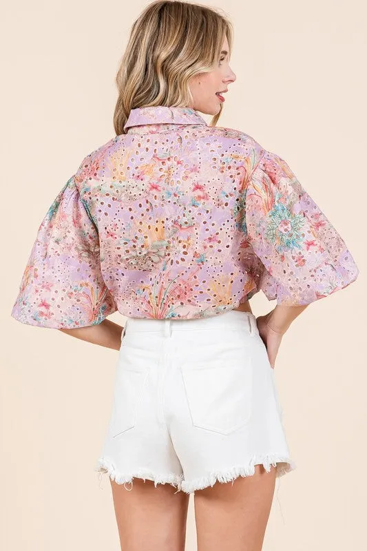 Eyelet Crop Top **This item has free shipping.**
