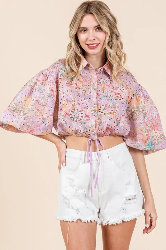 Eyelet Crop Top **This item has free shipping.**