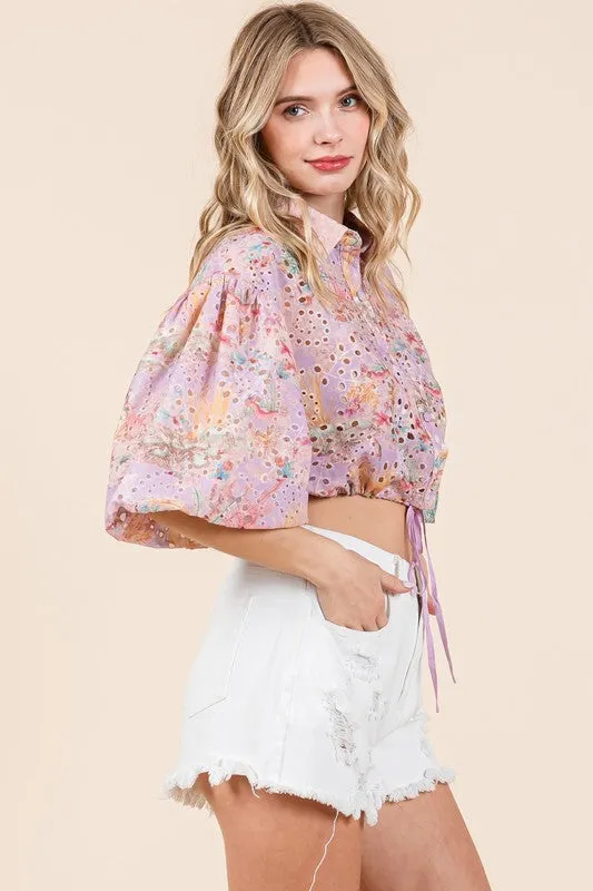 Eyelet Crop Top **This item has free shipping.**