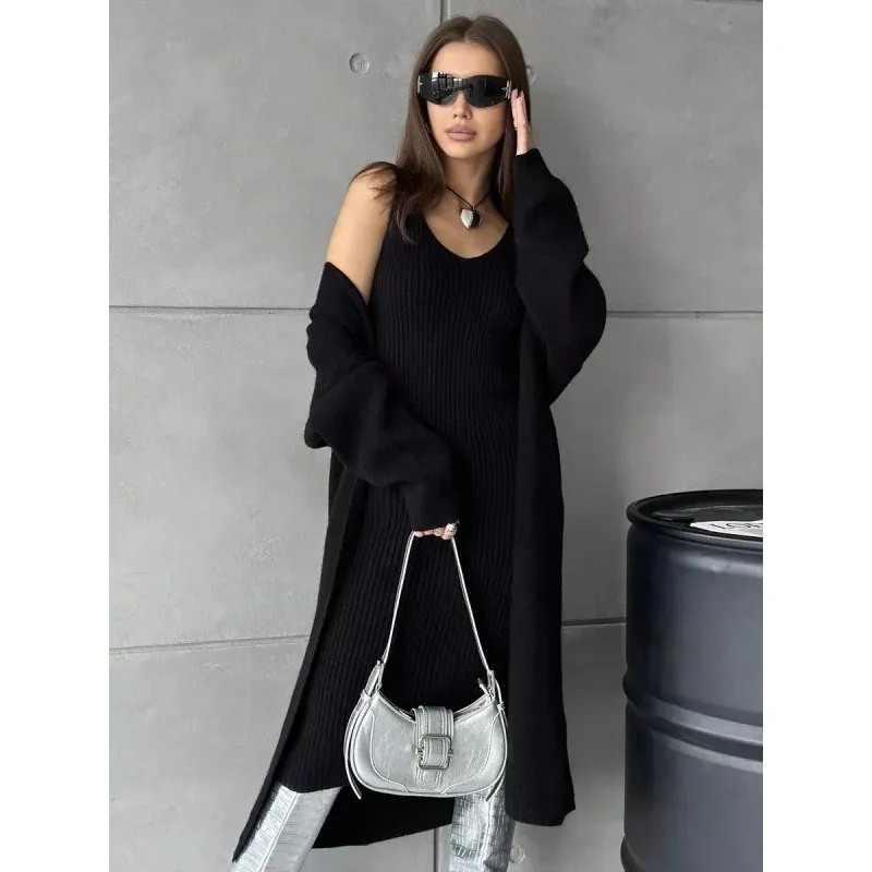 Ferria Luxury Woolen Dress with Cardigan