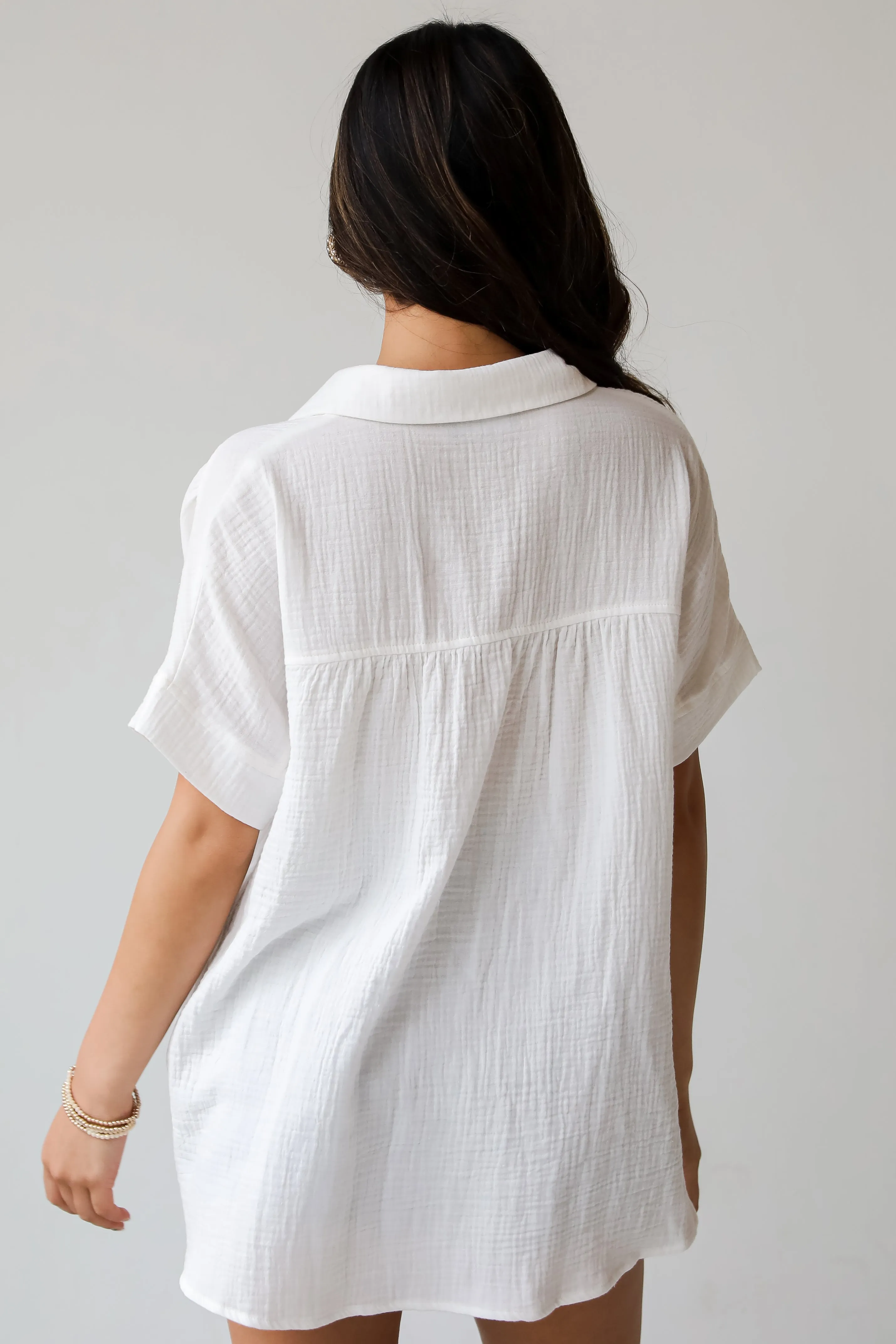 FINAL SALE - Sun-Drenched Sweetie Ivory Linen Blouse
