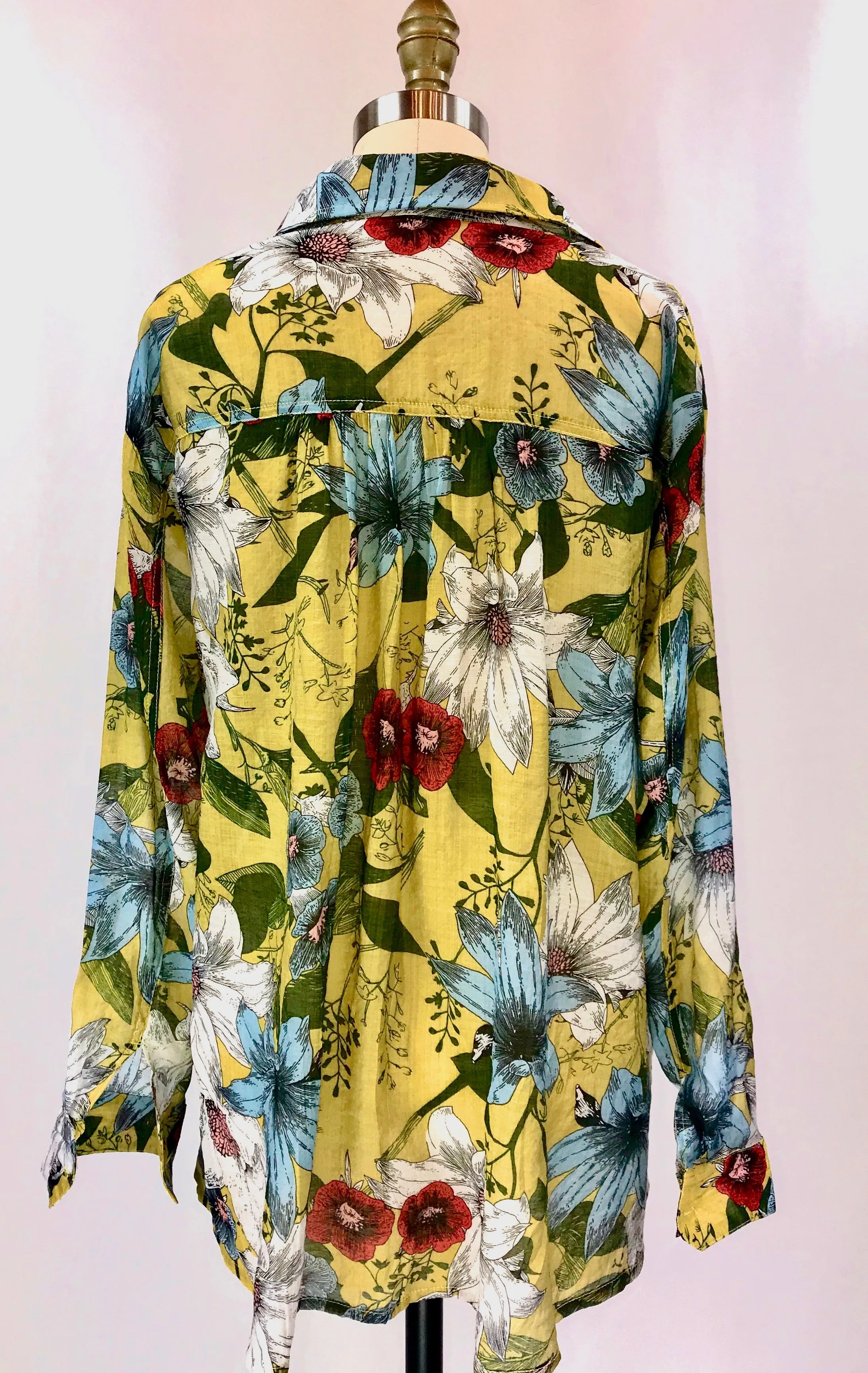 Floral Print Button Down Blouse