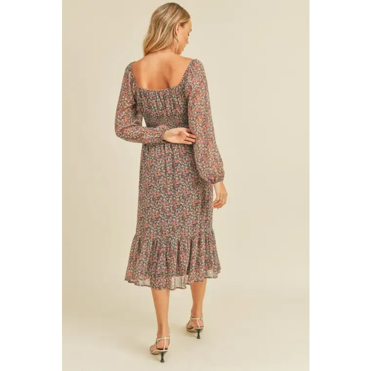 Floral Print Midi Dress