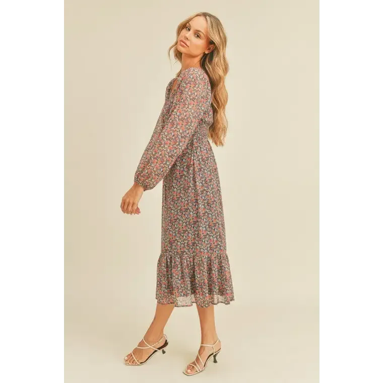 Floral Print Midi Dress