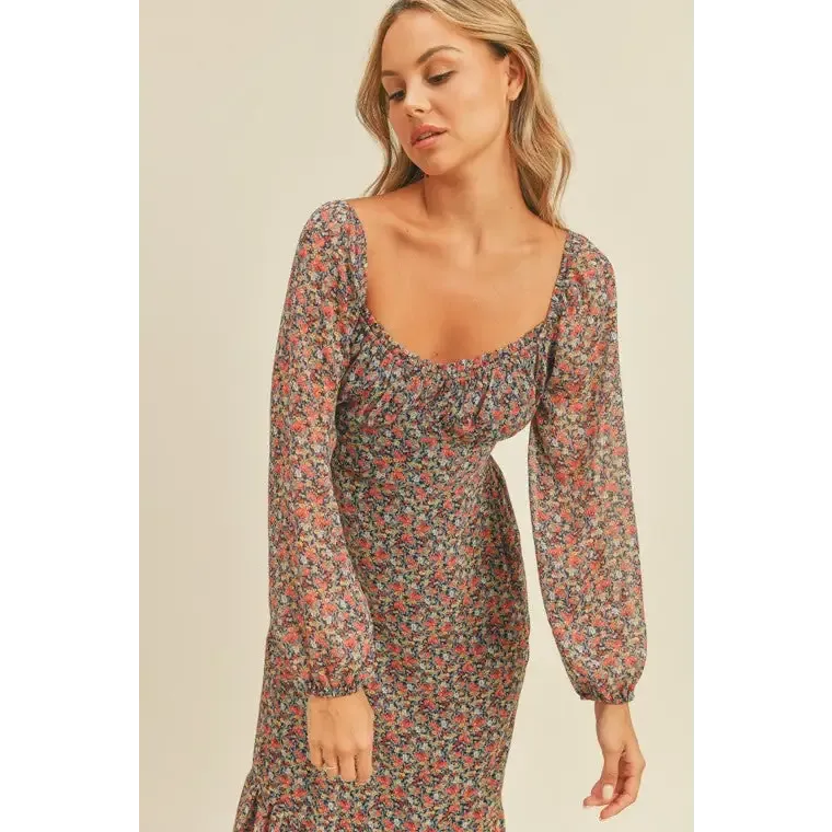 Floral Print Midi Dress