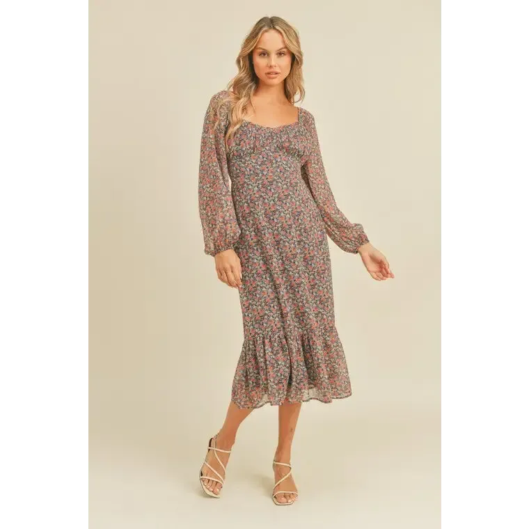 Floral Print Midi Dress