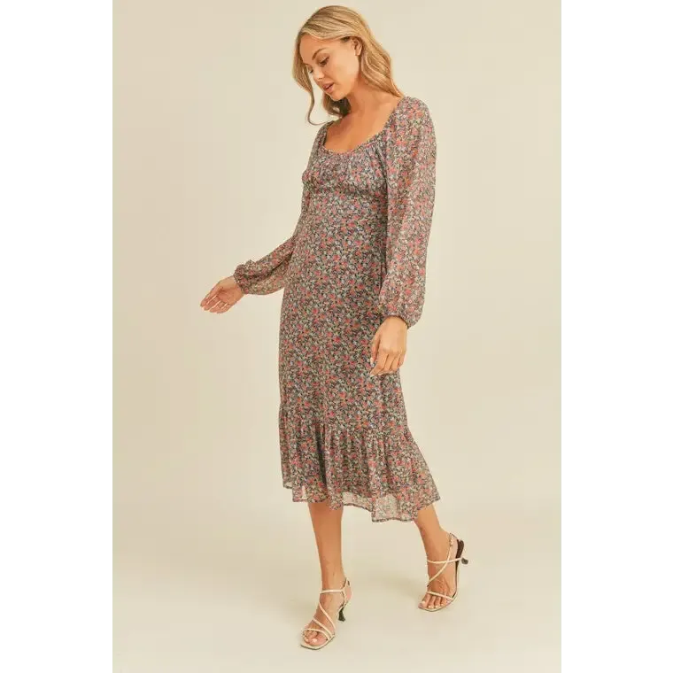 Floral Print Midi Dress