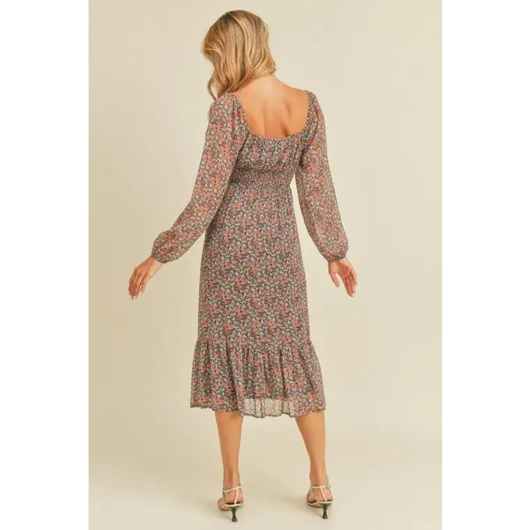 Floral Print Midi Dress
