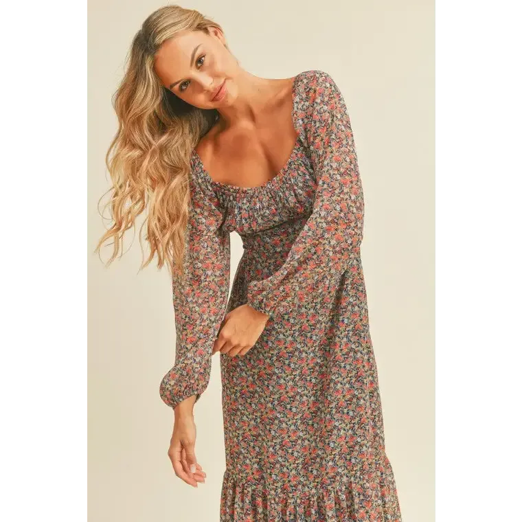 Floral Print Midi Dress