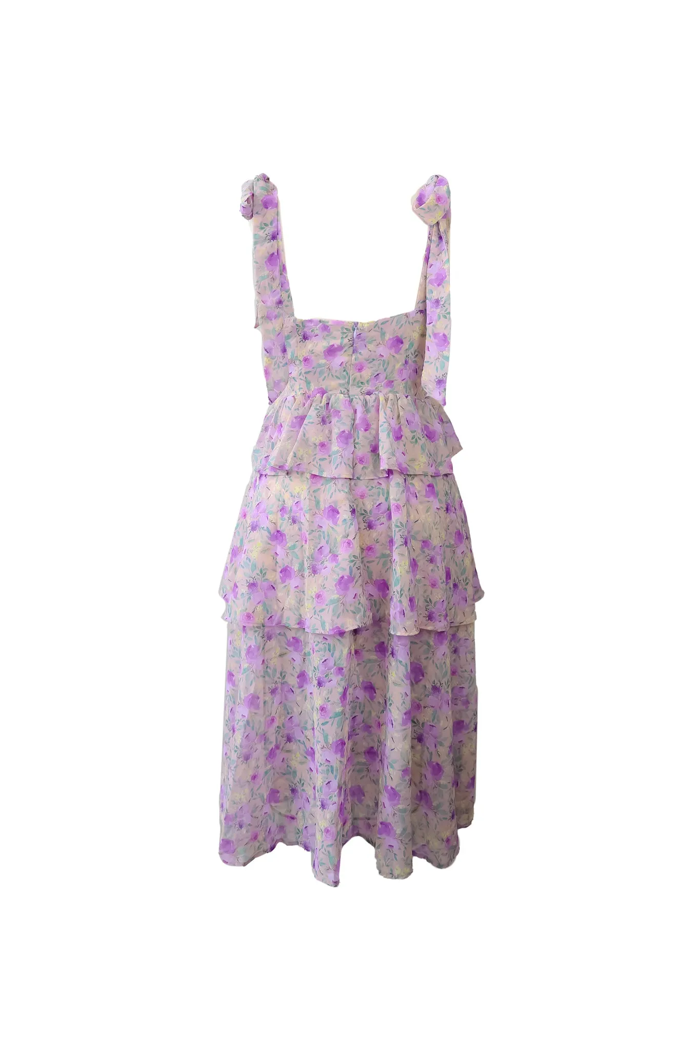Florence Tiered Ruffle Midi Dress Floral Print