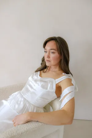 Florence Tiered Ruffle Midi Dress White