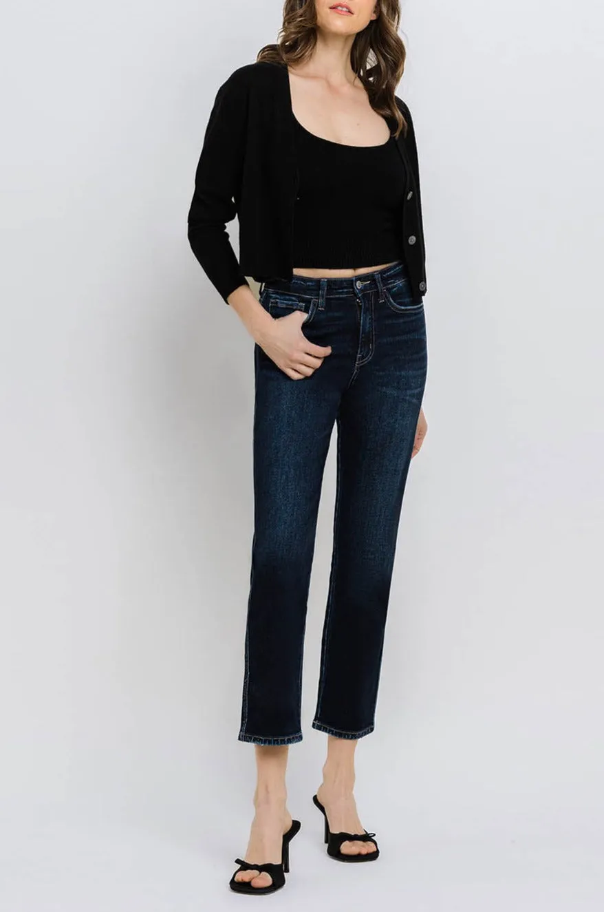 Flying Monkey - High Rise Cropped Straight Jeans - BY4446A