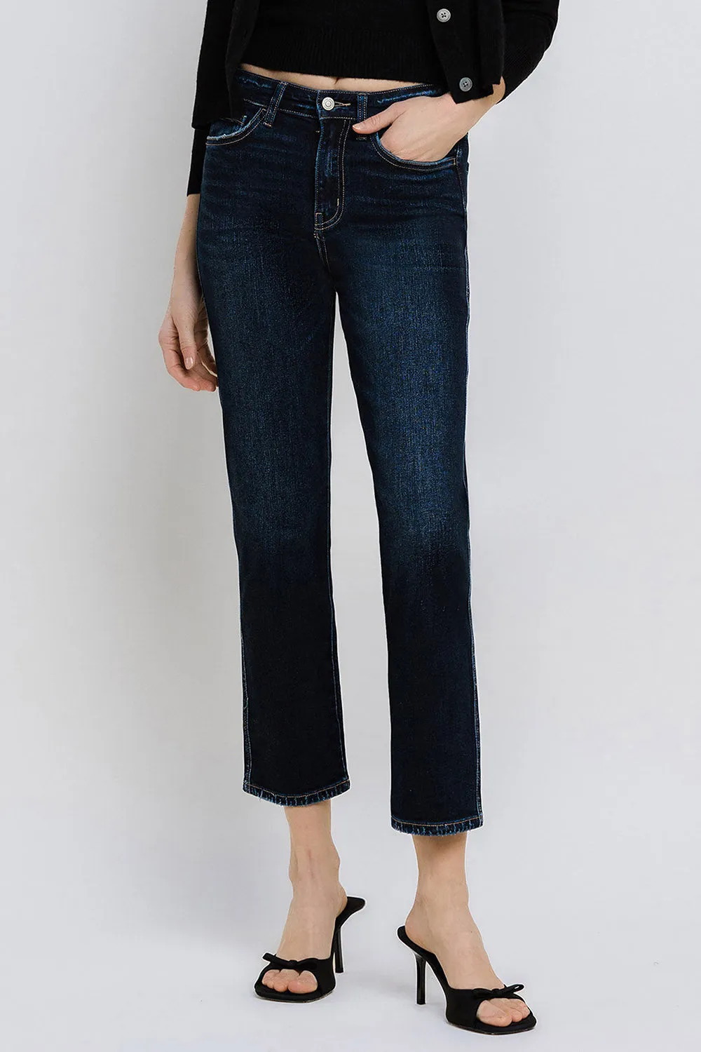 Flying Monkey - High Rise Cropped Straight Jeans - BY4446A