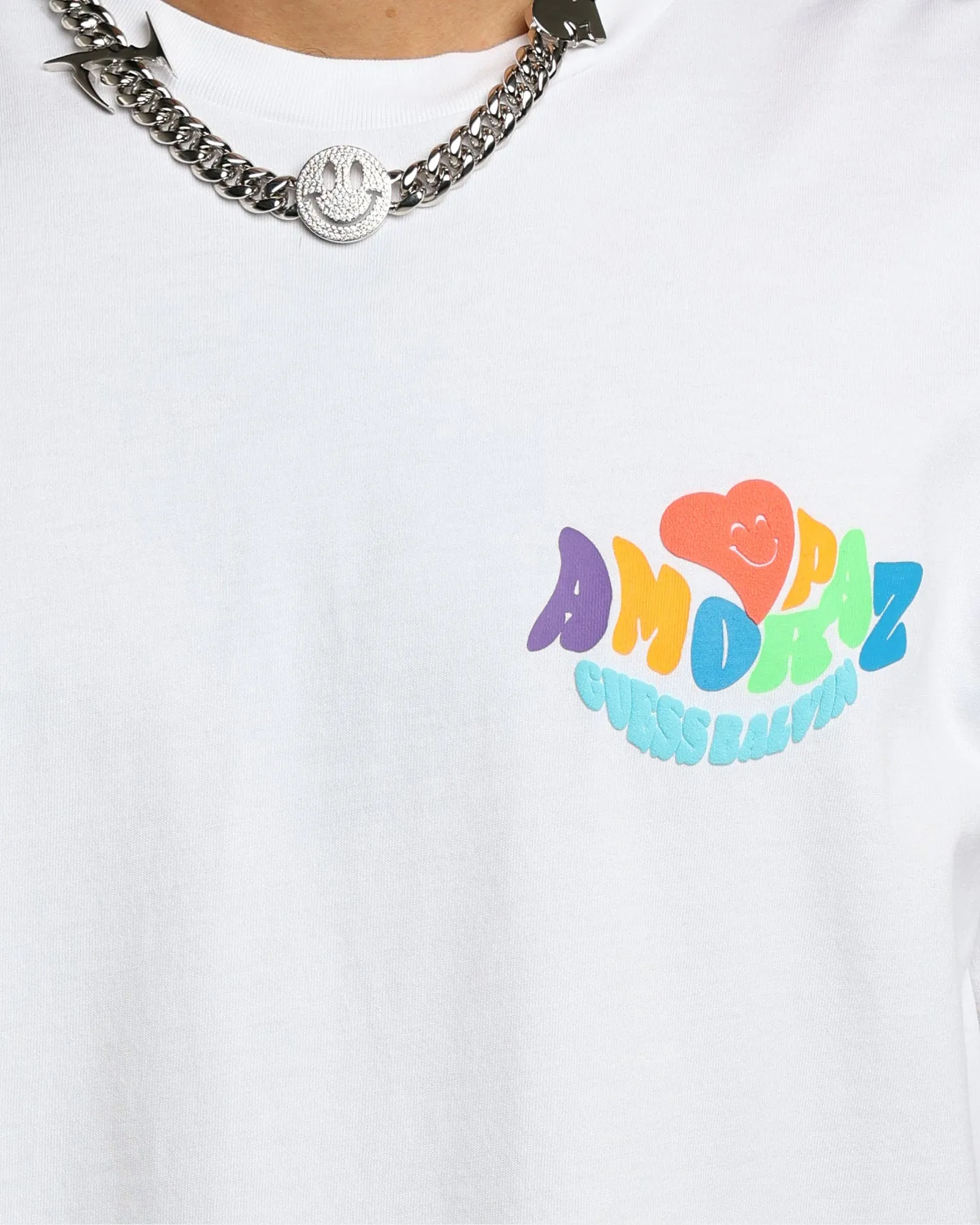 Guess Originals GUESS Originals X J Balvin Peace Love T-Shirt Pure White