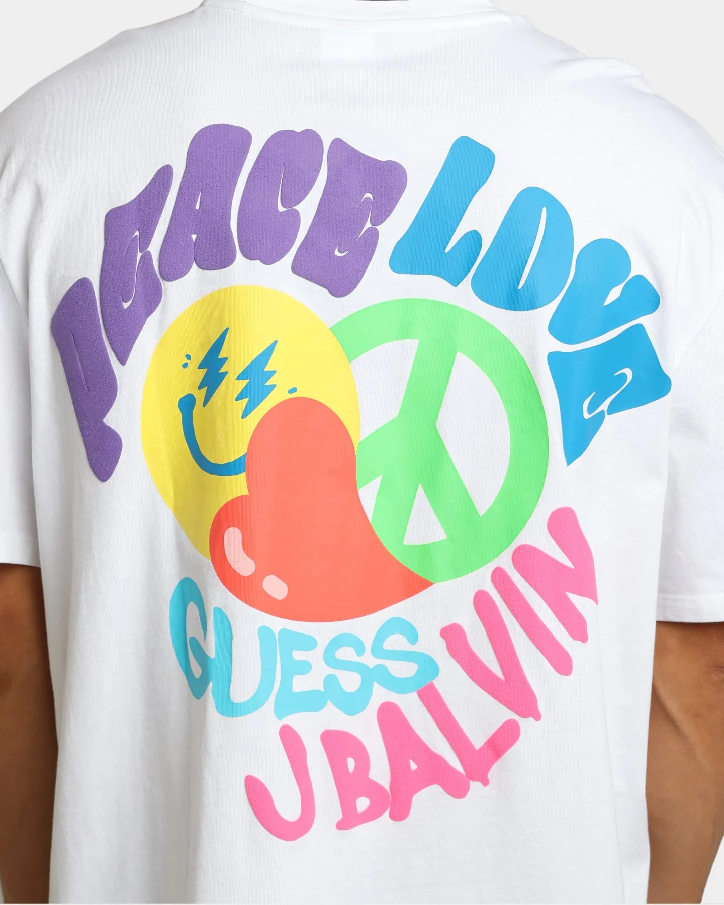 Guess Originals GUESS Originals X J Balvin Peace Love T-Shirt Pure White