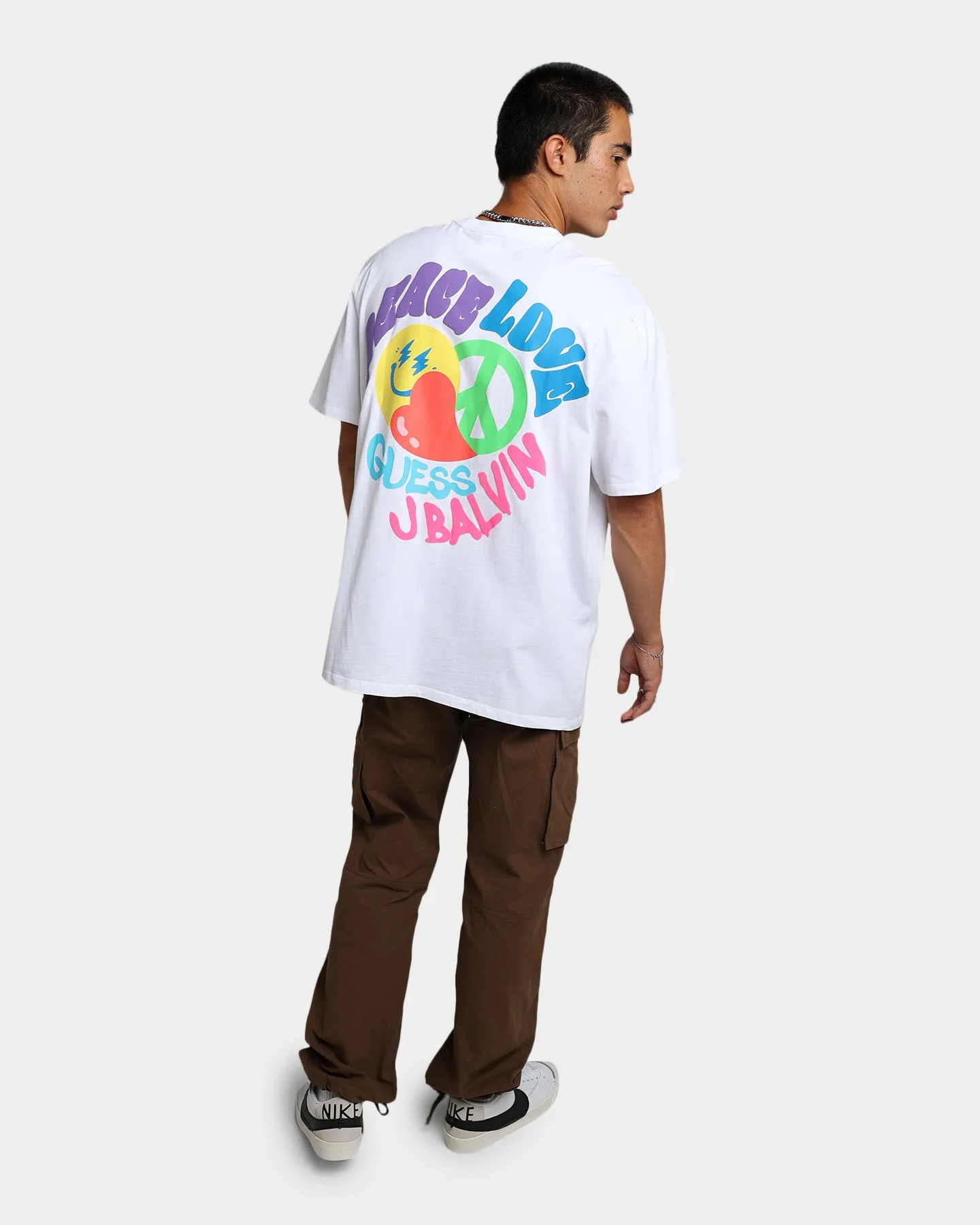 Guess Originals GUESS Originals X J Balvin Peace Love T-Shirt Pure White