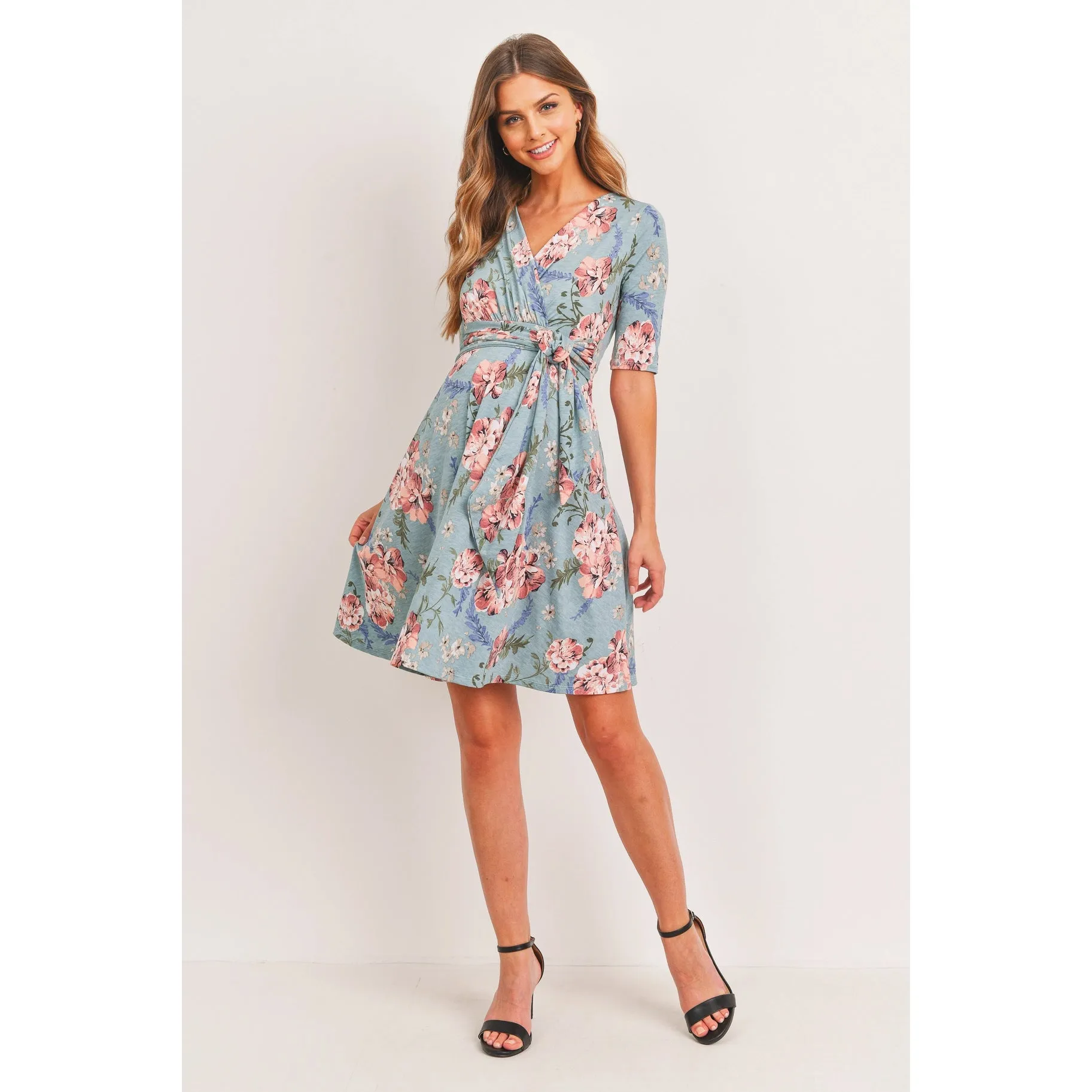 Hello Miz Floral Side Tie Maternity & Nursing Dress
