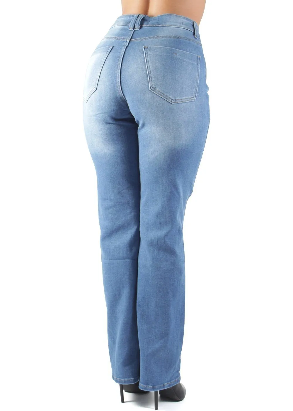 High Waist Ripped Destroyed Straight Leg Boyfriend Jeans (WA4111)