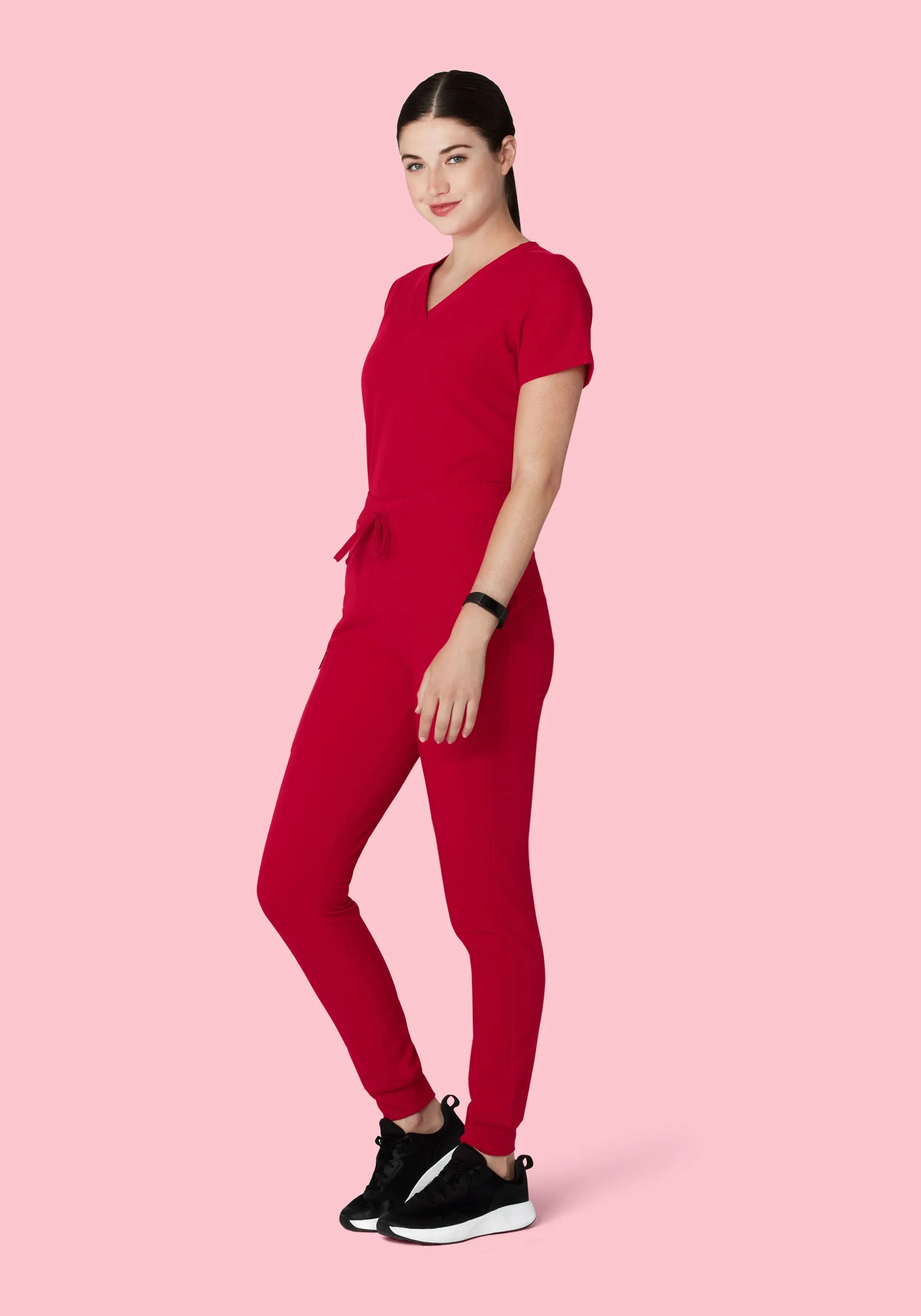 High Waisted Joggers Crimson