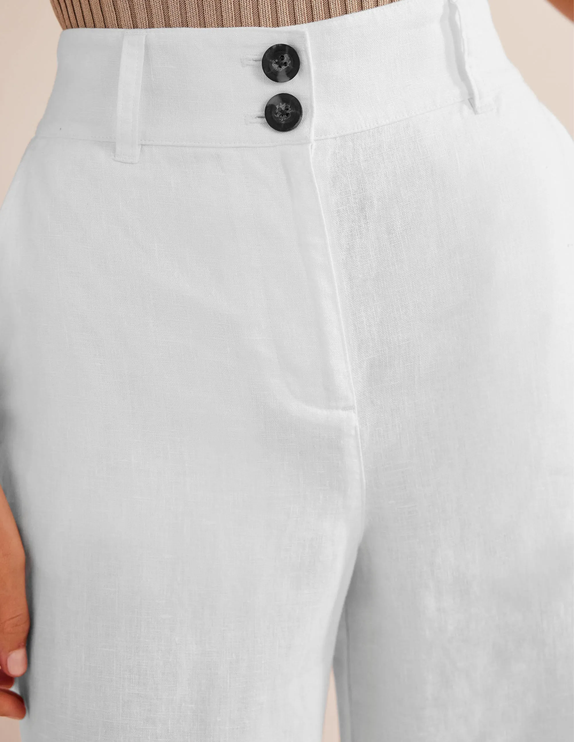 Highbury Linen Trousers-White