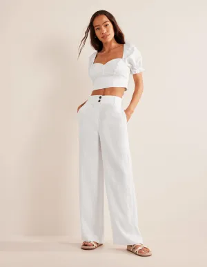 Highbury Linen Trousers-White