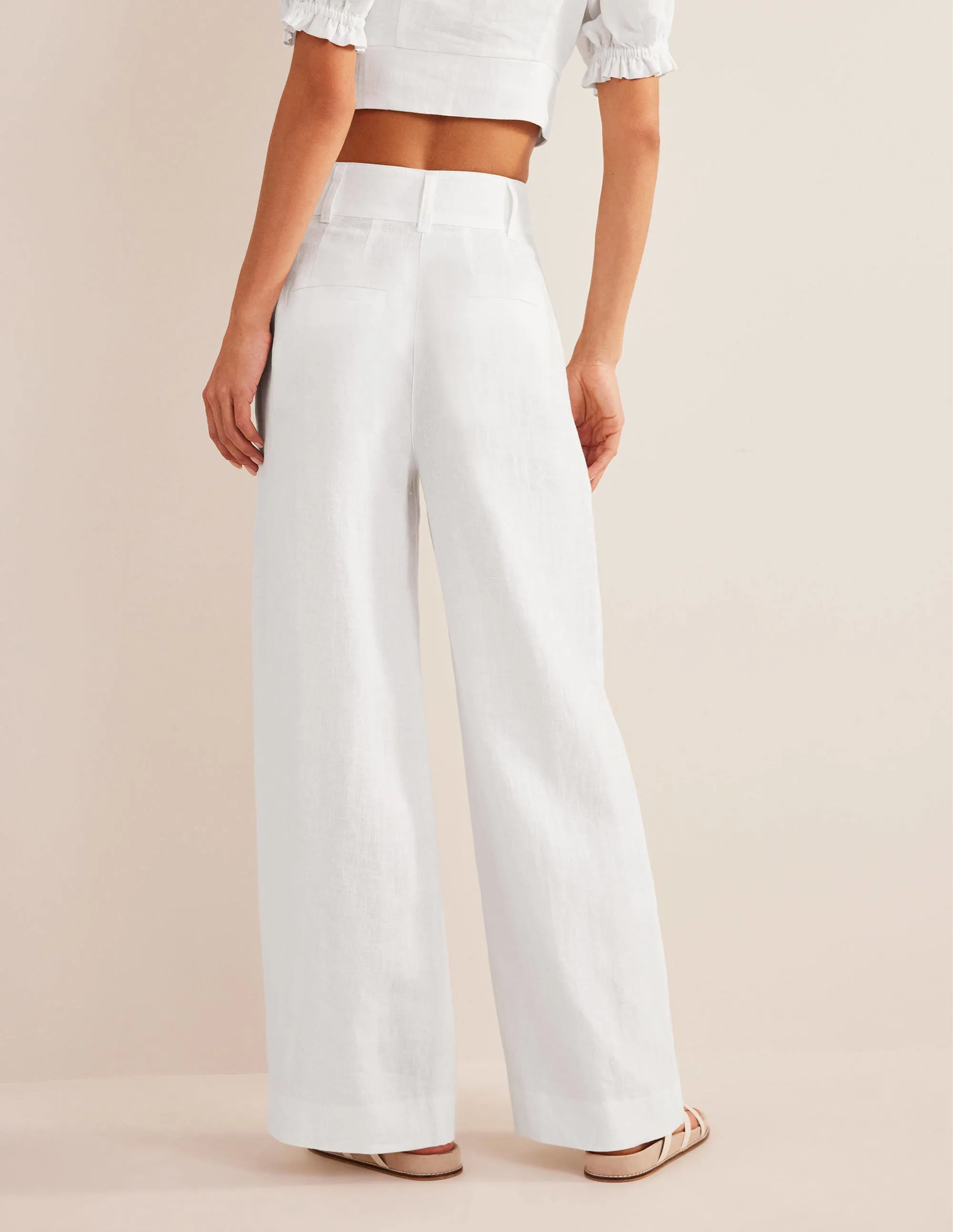Highbury Linen Trousers-White
