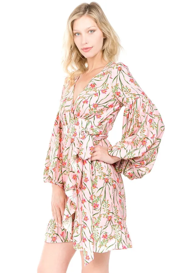 INGRID WRAP DRESS (Peach)- VD2150