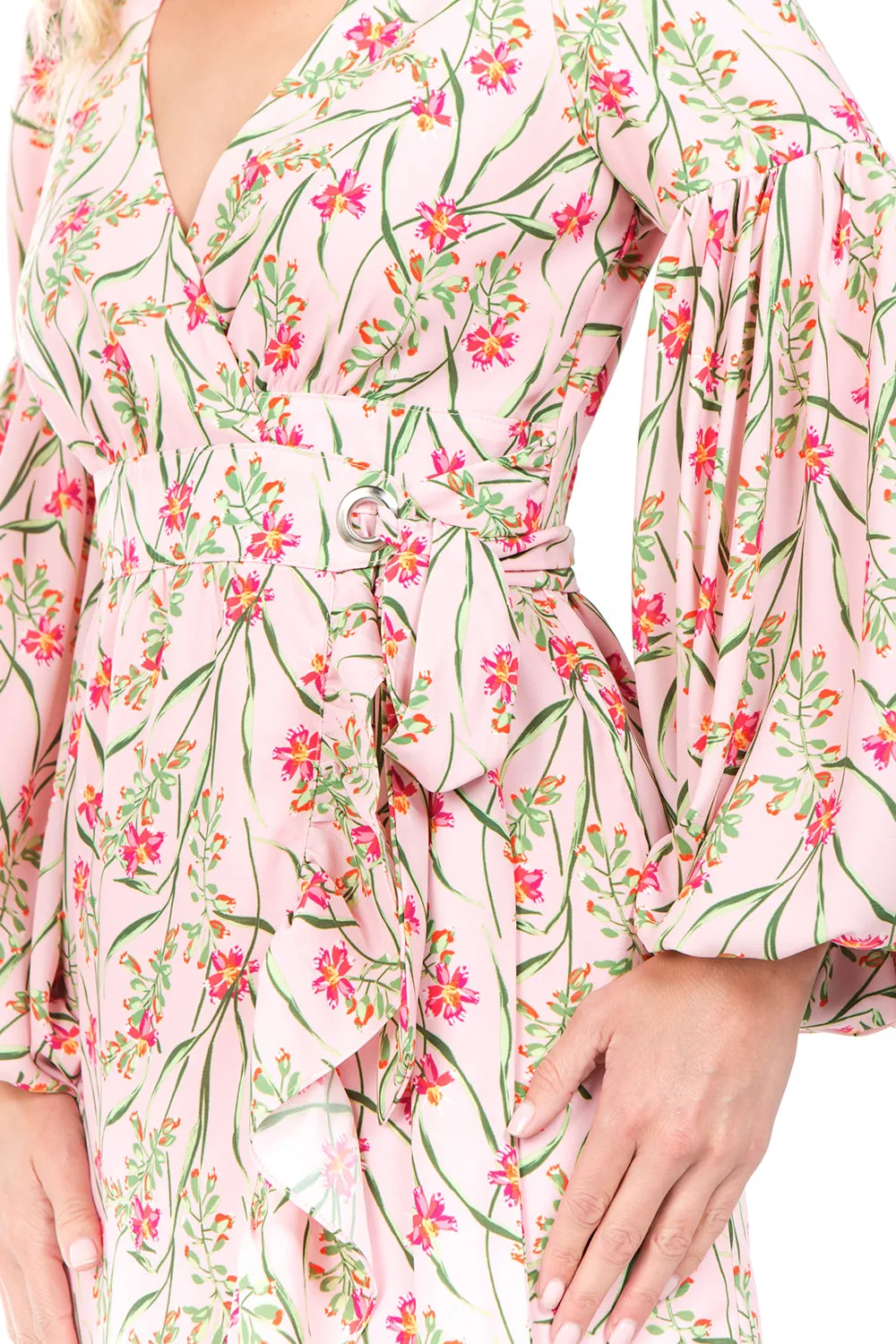 INGRID WRAP DRESS (Peach)- VD2150