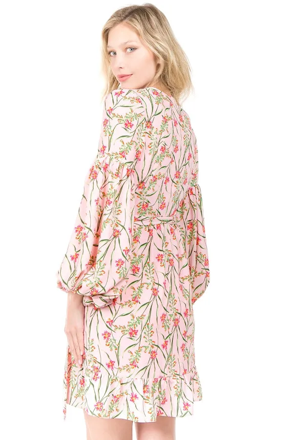 INGRID WRAP DRESS (Peach)- VD2150